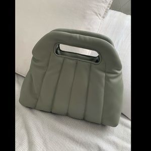 Zara Green Quilted Purse Clutch